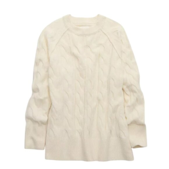 NEW Aerie unREAL Cable Cew Sweater | Natural - Picture 1 of 8